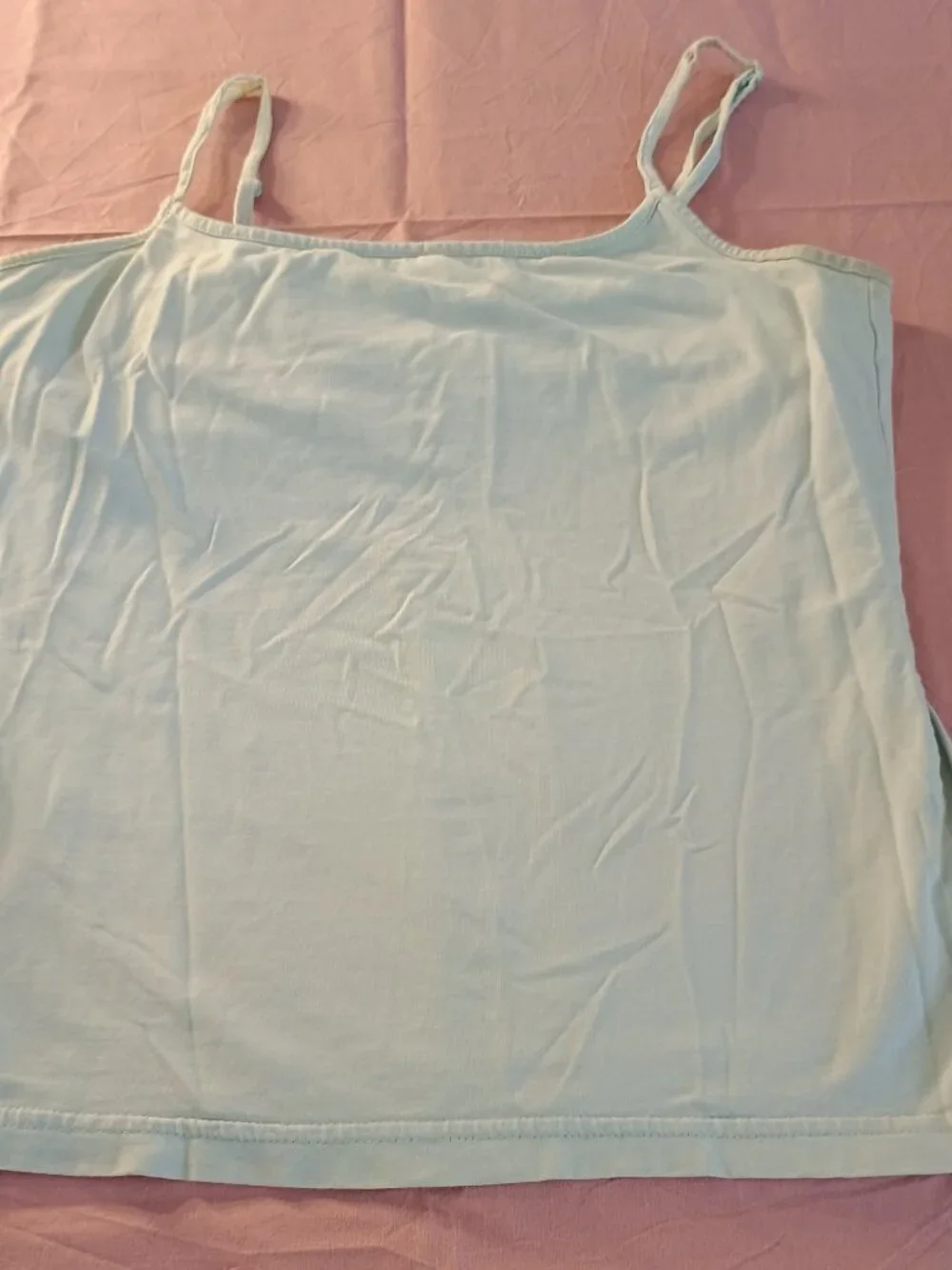 Aeropostale Set of 3 Girl M-L Cami Top Built-In-Bra Eyelet Stretch Cotton Blue/W